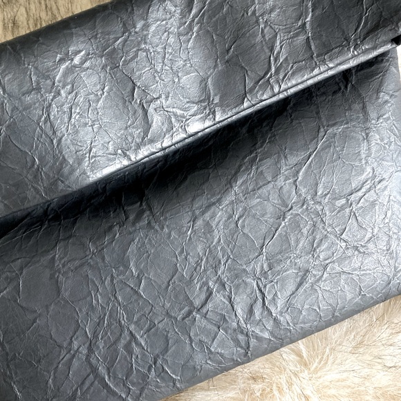 ANTHROPOLOGIE *NWT* Black Fold-over Clutch/Crossbody Handbag - Picture 7 of 8